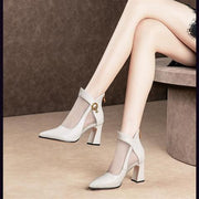 Hollow Thick Heel High Heel Large Size Shoes - Jo-Bolt-Store