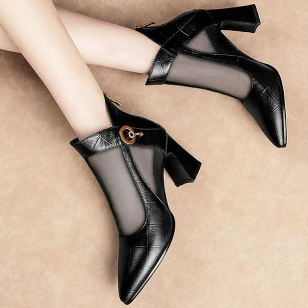 Hollow Thick Heel High Heel Large Size Shoes - Jo-Bolt-Store