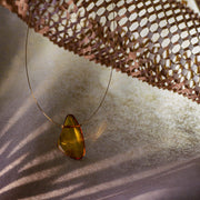Gold Plated String Baltic Amber Necklace Heart