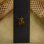Gold Plated String Baltic Amber Necklace Heart