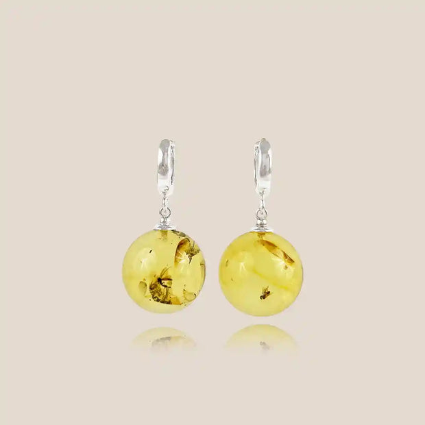 Amber Earrings, 925 Silver Dreams