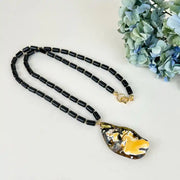 Amber Necklace 62cm, Gold-Plated Sterling Silver 925 - Amber Contrasts