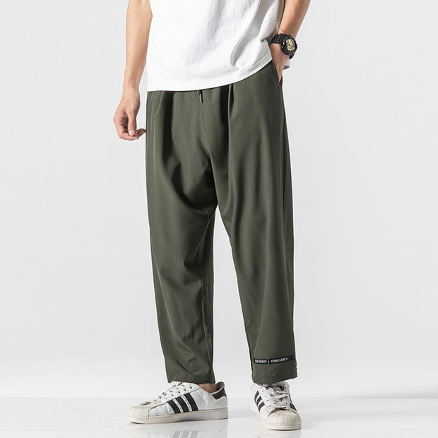 Japanese Large Size Thin Stretch Sports Cropped Trousers - Jo-Bolt-Store