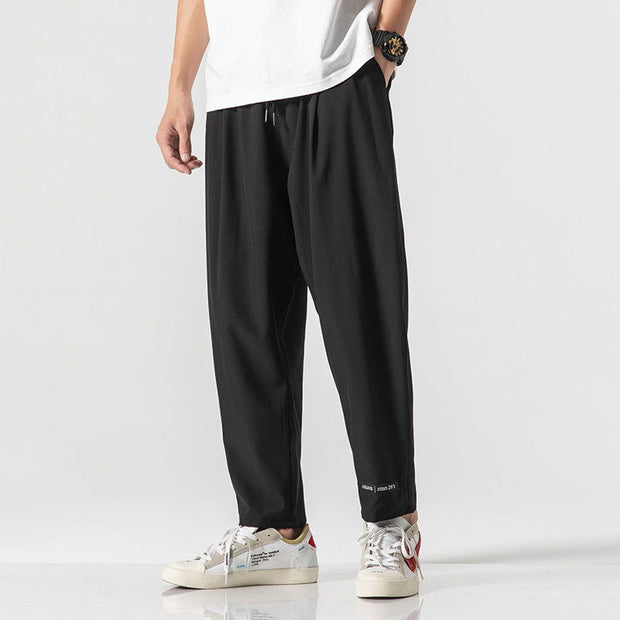 Japanese Large Size Thin Stretch Sports Cropped Trousers - Jo-Bolt-Store