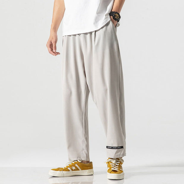 Japanese Large Size Thin Stretch Sports Cropped Trousers - Jo-Bolt-Store