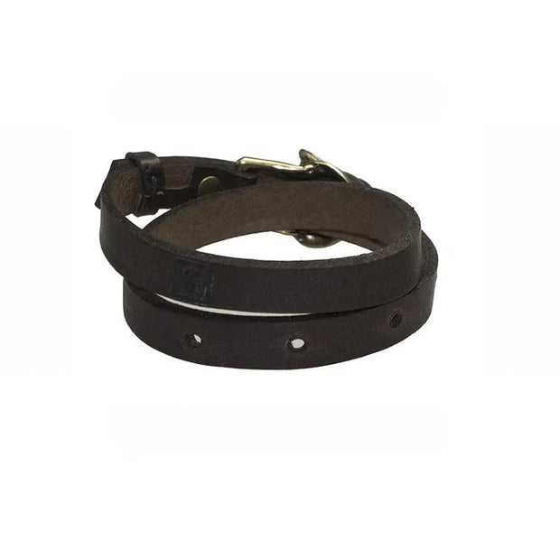 Leather Bronze Matte Wolf Bracelet - Jo-Bolt-Store