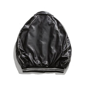 Letter Embroidered Leather Jacket Baseball Jacket - Jo-Bolt-Store