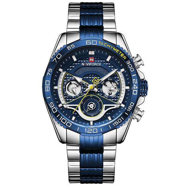 Lingxiang 9185 Men'S Watch Six-Pin Steel Band Watch Men'S Watch Calendar Watch Sports Watch - Jo-Bolt-Store