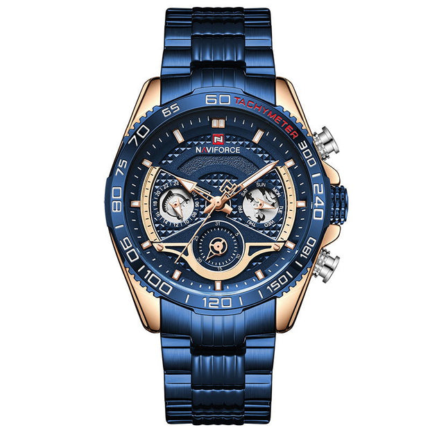 Lingxiang 9185 Men'S Watch Six-Pin Steel Band Watch Men'S Watch Calendar Watch Sports Watch - Jo-Bolt-Store