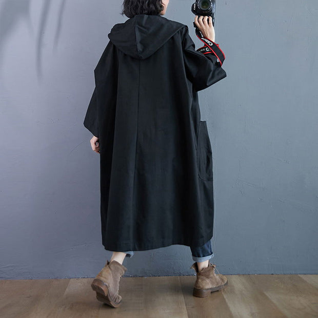 Loose Plus Size Overknee Long Large Pocket Trench Coat - Jo-Bolt-Store