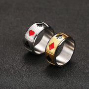 Men's Titanium Steel Turnable Playing Card Ring - Jo-Bolt-Store