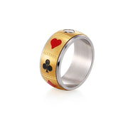 Men's Titanium Steel Turnable Playing Card Ring - Jo-Bolt-Store