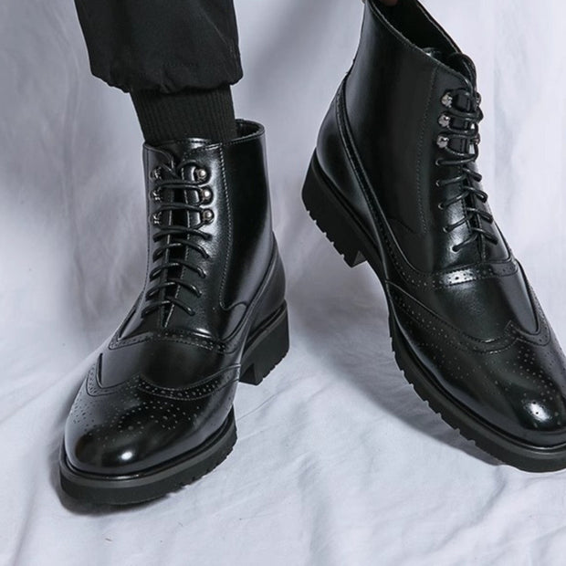 Mens Fashion Thick Sole Mid Top Work Shoes - Jo-Bolt-Store