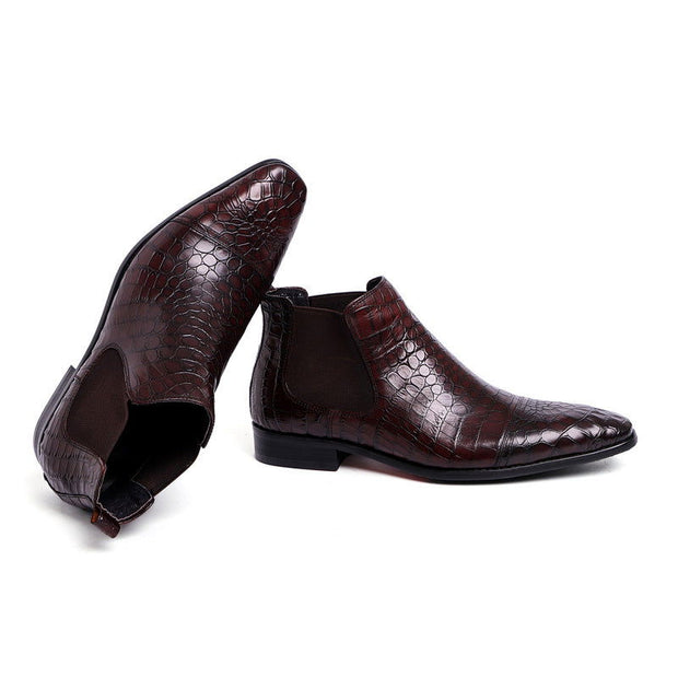 Mens High Top Leather Shoes Trendy Boots - Jo-Bolt-Store
