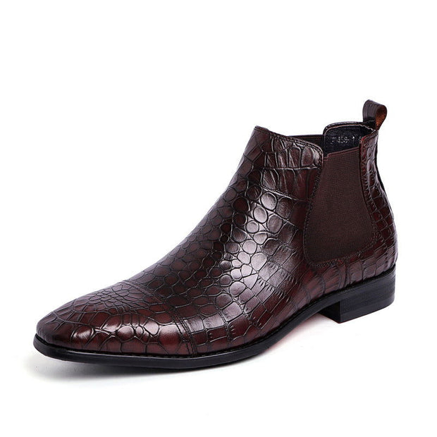 Mens High Top Leather Shoes Trendy Boots - Jo-Bolt-Store