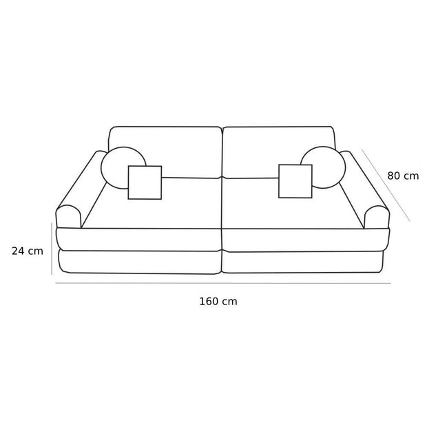 Large Modular Sofa for Kids - Premium Corduroy Ecru