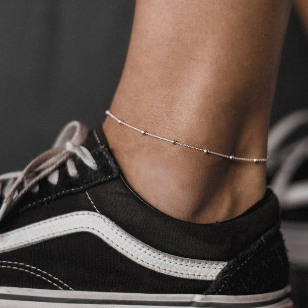 Mini Bubble Anklet - Silver