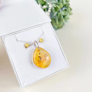 Transparent Amber Set Sterling Silver 925 Sviesulys