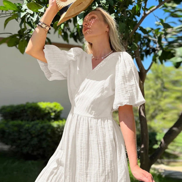 Muslin 100% Cotton  Elegant Party Beach Sundress - Jo-Bolt-Store