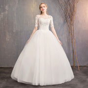 New Fashion Slim Fit Lace Mid Sleeve Plus Size Photo Studio Wedding Dress - Jo-Bolt-Store