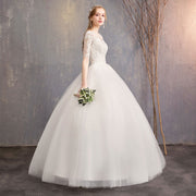 New Fashion Slim Fit Lace Mid Sleeve Plus Size Photo Studio Wedding Dress - Jo-Bolt-Store