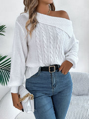 Off Shoulder Long Sleeve Pullover - Jo-Bolt-Store