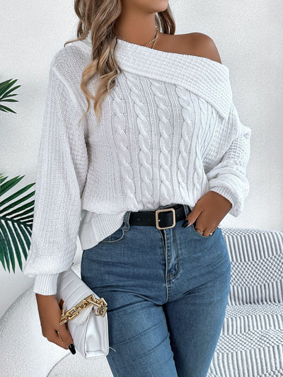 Off Shoulder Long Sleeve Pullover - Jo-Bolt-Store