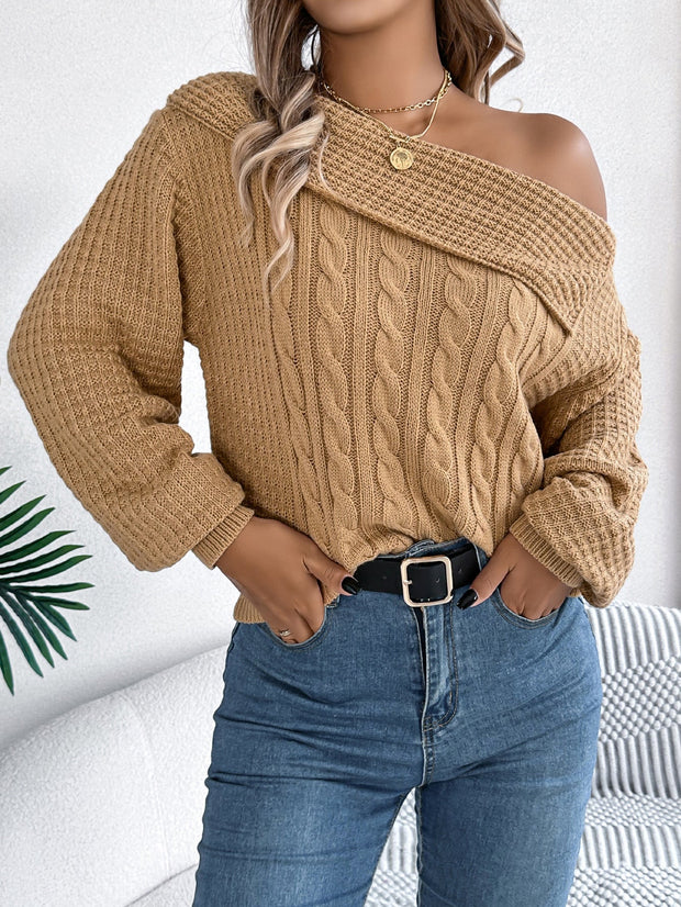 Off Shoulder Long Sleeve Pullover - Jo-Bolt-Store