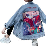 Plus Size Denim Coat Women's Fashion Loose Denim Top - Jo-Bolt-Store