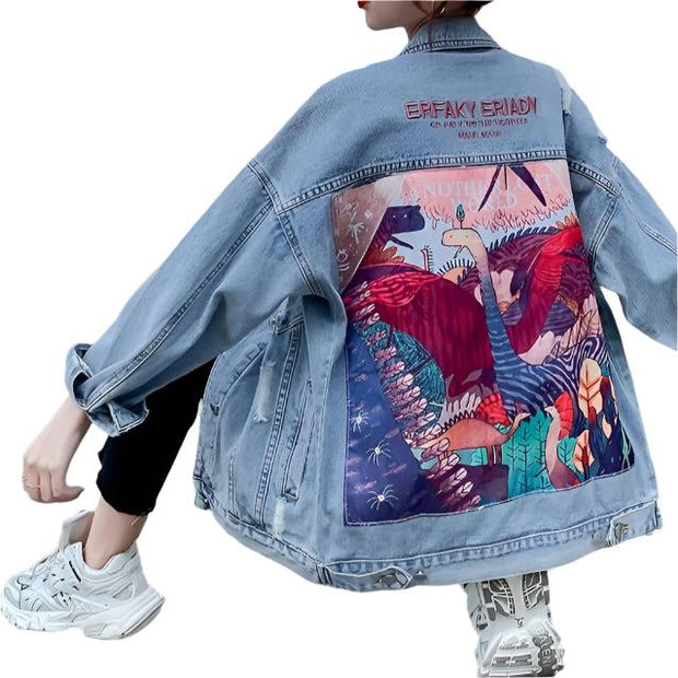 Plus Size Denim Coat Women's Fashion Loose Denim Top - Jo-Bolt-Store