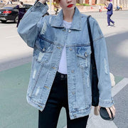 Plus Size Denim Coat Women's Fashion Loose Denim Top - Jo-Bolt-Store