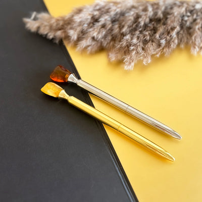 Pen With A Piece Of Amber