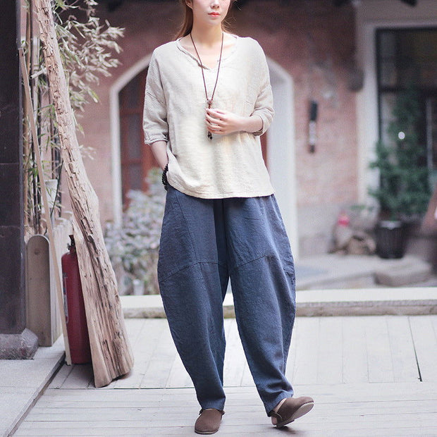 Retro Loose Plus Size Linen Bloomers - Jo-Bolt-Store