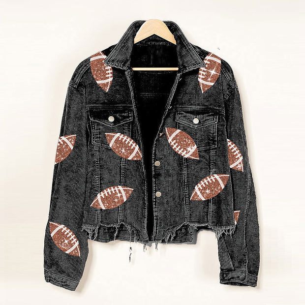 Rugby Print Baseball Jacket - Jo-Bolt-Store