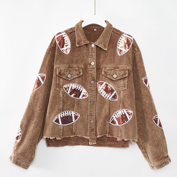 Rugby Print Baseball Jacket - Jo-Bolt-Store