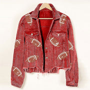 Rugby Print Baseball Jacket - Jo-Bolt-Store