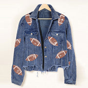 Rugby Print Baseball Jacket - Jo-Bolt-Store