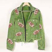 Rugby Print Baseball Jacket - Jo-Bolt-Store