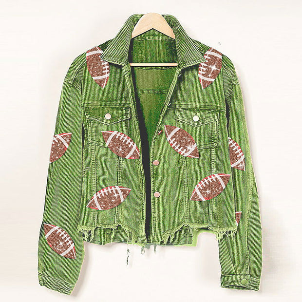 Rugby Print Baseball Jacket - Jo-Bolt-Store