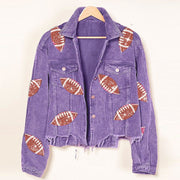 Rugby Print Baseball Jacket - Jo-Bolt-Store