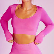 Seamless Yoga Wear Women's Sports Fitness Wear Long Sleeves - Jo-Bolt-Store