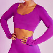 Seamless Yoga Wear Women's Sports Fitness Wear Long Sleeves - Jo-Bolt-Store