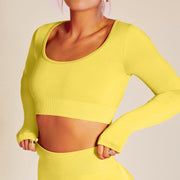 Seamless Yoga Wear Women's Sports Fitness Wear Long Sleeves - Jo-Bolt-Store