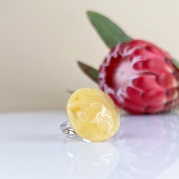 Silver 925 Amber Ring Art of Nature - Jo-Bolt-Store