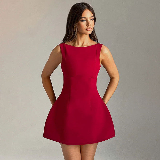 Slim-fitting Backless Dress Summer Sleeveless Short Dresses - Jo-Bolt-Store