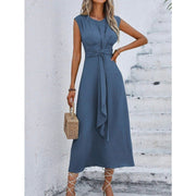 Solid Color Waist Tight Tied Dress Women - Jo-Bolt-Store
