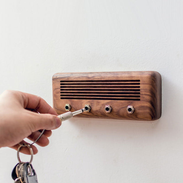 Solid Wood Hook Rock Guitar Speaker key Holder - Jo-Bolt-Store