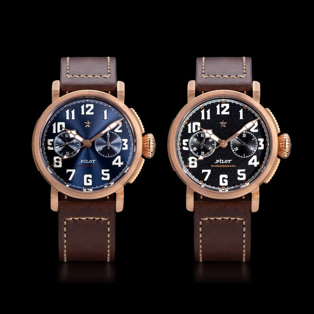 Sugess CuSn8 Bronze Pilot Watch of Mens Chronograph Mechanical Wristwatches Tianjin ST1901 Swanneck Movement Super BGW9 Luminous - Jo-Bolt-Store