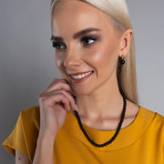 Matte Black Amber Necklace, Banus