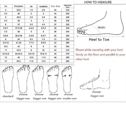 Foot measurement guide for shoe sizing.